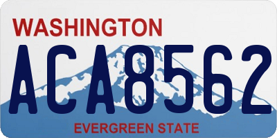 WA license plate ACA8562