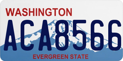 WA license plate ACA8566