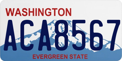 WA license plate ACA8567