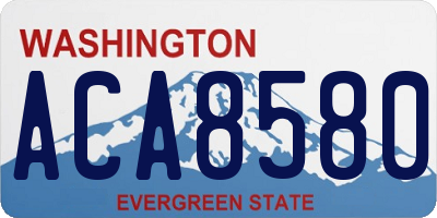 WA license plate ACA8580