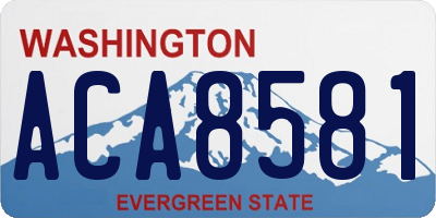 WA license plate ACA8581