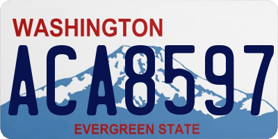 WA license plate ACA8597