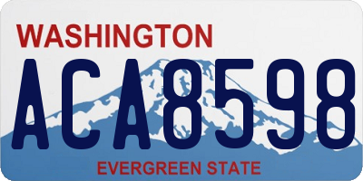 WA license plate ACA8598