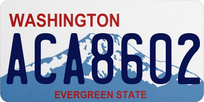 WA license plate ACA8602