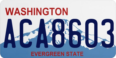 WA license plate ACA8603