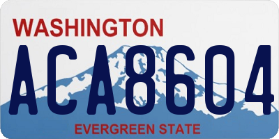 WA license plate ACA8604