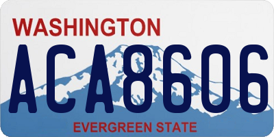 WA license plate ACA8606