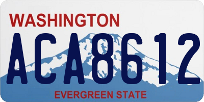 WA license plate ACA8612