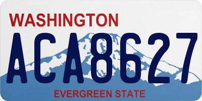 WA license plate ACA8627