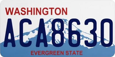 WA license plate ACA8630