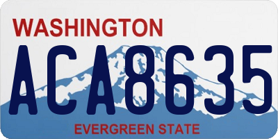 WA license plate ACA8635