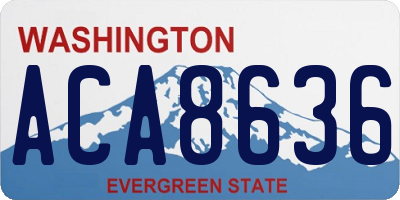 WA license plate ACA8636