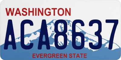 WA license plate ACA8637