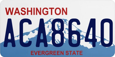 WA license plate ACA8640