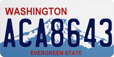 WA license plate ACA8643
