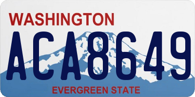 WA license plate ACA8649