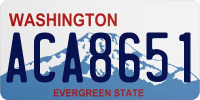 WA license plate ACA8651