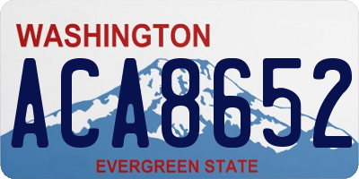 WA license plate ACA8652