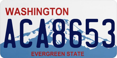 WA license plate ACA8653
