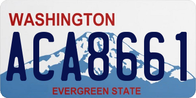 WA license plate ACA8661
