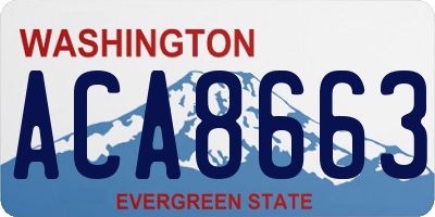 WA license plate ACA8663
