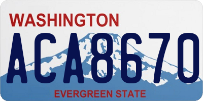 WA license plate ACA8670