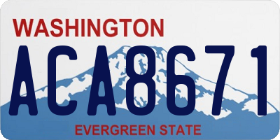 WA license plate ACA8671