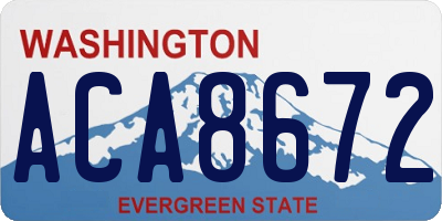 WA license plate ACA8672