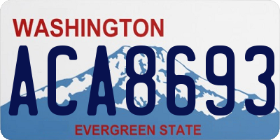 WA license plate ACA8693