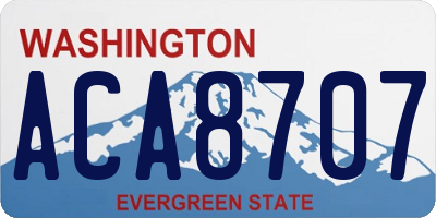 WA license plate ACA8707
