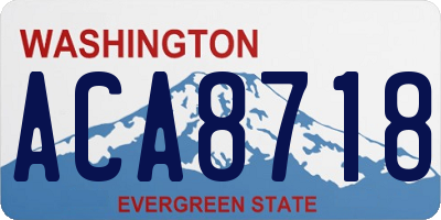 WA license plate ACA8718