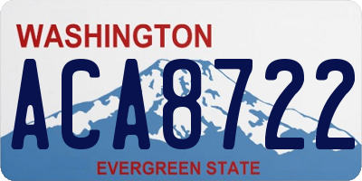 WA license plate ACA8722