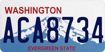 WA license plate ACA8734