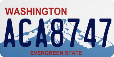 WA license plate ACA8747