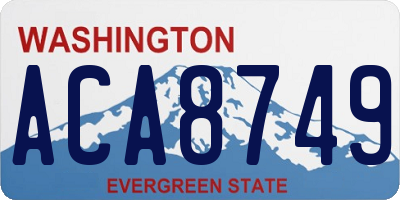 WA license plate ACA8749