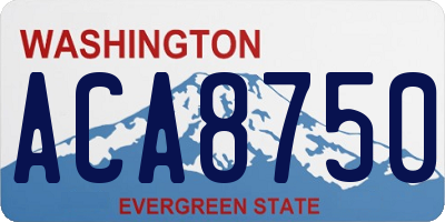 WA license plate ACA8750