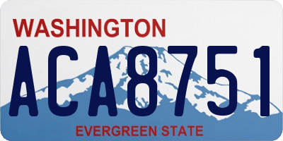 WA license plate ACA8751