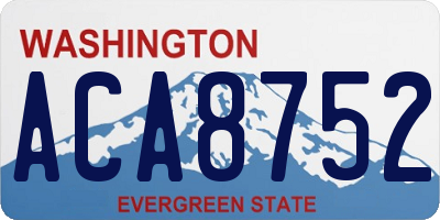 WA license plate ACA8752
