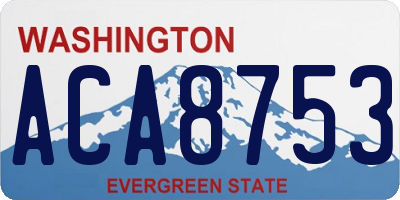 WA license plate ACA8753