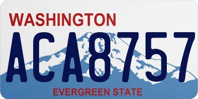 WA license plate ACA8757