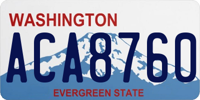 WA license plate ACA8760