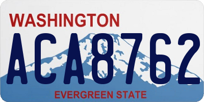 WA license plate ACA8762