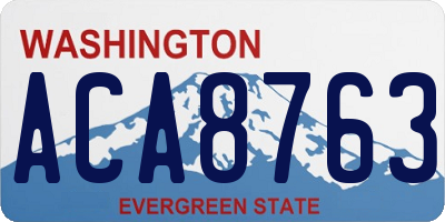 WA license plate ACA8763