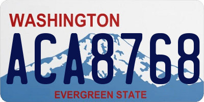 WA license plate ACA8768