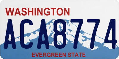 WA license plate ACA8774