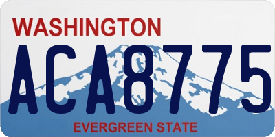 WA license plate ACA8775