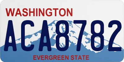 WA license plate ACA8782