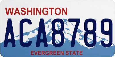 WA license plate ACA8789