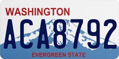 WA license plate ACA8792