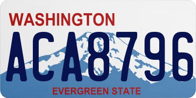 WA license plate ACA8796